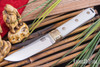 Bark River Knives: Kitsune Tanto - CPM 154 - Brass Bolster - Bone White Micarta