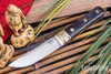 Bark River Knives: Kitsune Tanto - CPM 154 - Brass Bolster - Onyx Maple Burl