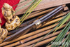Bark River Knives: Kitsune Tanto - CPM 154 - Brass Bolster - Desert Ironwood - Black Liners #5