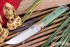 Bark River Knives: Kitsune Tanto - CPM 154 - Brass Bolster - Ghost Green Jade G-10 - Toxic Green Liners - Mosaic Pins