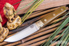 Bark River Knives: Kitsune Tanto - CPM 154 - Brass Bolster - Lager G-10