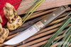 Bark River Knives: Kitsune Tanto - CPM 154 - Brass Bolster - Ranger Green G-10
