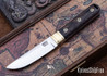 Bark River Knives: Kitsune Tanto - CPM 154 - Brass Bolster - Wenge - Mosaic Pins