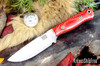 Bark River Knives: Bravo Necker 2 - CPM-S45VN - Firedog Canvas Micarta - Red Liners - Mosaic Pins