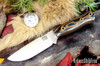 Bark River Knives: Bravo Necker 2 - CPM-S45VN - Snakeskin Burgundy Canvas Micarta - Natural Liners - Hollow Brass Pins