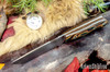 Bark River Knives: Bravo Necker 2 - CPM-S45VN - Snakeskin Burgundy Canvas Micarta - Natural Liners - Hollow Brass Pins