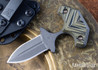 RMJ Tactical: BUB - Back Up Blade - Dirty Olive G-10 - Nitro-V - Tungsten Cerakote