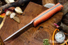 Bark River Knives: Gunny - PSB-27 - Orange Burlap Micarta - White Liner - Matte