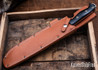 Bark River Knives: Bravo III - CPM 3V - Snakeskin Burgundy Canvas Micarta - Orange Liners - Mosaic Pins