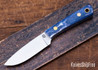  L.T. Wright Knives: Small Pouter - Blue Bone - Grey Liners - AEB-L - Flat Ground