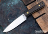 L.T. Wright Knives: Large Pouter - Green Canvas Micarta - Polished - White Liners - AEB-L - Flat Ground