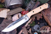 Bark River Knives: Squad Leader II - CPM 3V - Natural Curly Maple - Lime Liner - Hollow Brass Pins