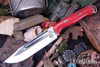 Bark River Knives: Squad Leader II - CPM 3V - Red Linen Micarta - Mosaic Pins