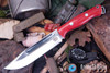 Bark River Knives: Squad Leader II - CPM 3V - Red Linen Micarta - White Liners