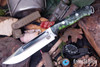 Bark River Knives: Squad Leader II - CPM 3V - Stargazer Krakken Voodoo Resin - Toxic Green Liners
