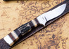 Alan Warren Custom Knives: #2606 Humpback Hunter - Sanbar Stag - Fossil Walrus, Ironwood Burl, Nickel Silver & Black G10 Accents - CPM 154