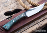 Lon Humphrey Knives: MiniGun - Forged 52100 - Box Elder Burl - Red Liners - LH14HJ108