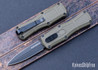Benchmade Knives: 3375GY-1 Mini Claymore - OTF Auto - Ranger Green Grivory - Dagger - CPM-D2 - Smoke Gray PVD