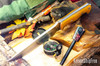 Bark River Knives: Bravo Survivor - CPM 3V - Natural Canvas Micarta - Black Liners
