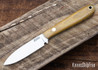 Lishen Knives: Orson - Natural Canvas Micarta - Brass Pin - LK17IJ018
