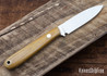 Lishen Knives: Orson - Natural Canvas Micarta - Brass Pin - LK17IJ018