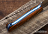 Lishen Knives: Bushdog - Desert Ironwood - Mosaic Pins - Blue Liners - LK17IJ034