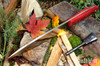 Bark River Knives: Aurora III - CPM 3V - Firedog Canvas Micarta - Red Liners - Mosaic Pins