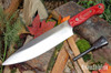 Bark River Knives: Aurora III - CPM 3V - Firedog Canvas Micarta - Red Liners - Mosaic Pins