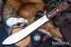 Bark River Knives: Mountain Man 8" - CPM 3V - Brick Red & Salmon Maple Burl