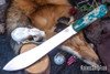 Bark River Knives: Mountain Man 8" - CPM 3V - Teal & Cream Maple Burl - Mosaic Pins