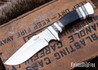 Alan Warren Custom Knives: #2598 Camp Fighter - African Blackwood -  California Buckeye Burl, Fossil Walrus Ivory, Nickel Silver & Black G10 Accents - CPM 154