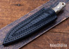 Alan Warren Custom Knives: #2639 Bird & Trout - California Buckeye Burl -  Black G10 Liners - Brass & Fossil Walrus Pins - Black G10 Bolsters w/Bronze Pins - CPM-154