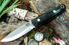 Bark River Knives: Bushcrafter LT - CPM 3V - Black Canvas Micarta - Red Liners - Brass Pins