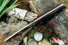 Bark River Knives: Bushcrafter LT - CPM 3V - Black Canvas Micarta - Red Liners - Brass Pins
