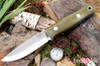 Bark River Knives: Bushcrafter LT - CPM 3V - Green Canvas Micarta - Black Liners