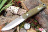 Bark River Knives: Bushcrafter LT - CPM 3V - Green Canvas Micarta - Red Liners