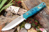 Bark River Knives: Bushcrafter LT - CPM 3V - Turquoise Maple Burl - Mosaic Pins