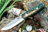 Bark River Knives: Bushcrafter LT - CPM 3V - Blue Pinecone - Toxic Liner