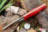 Bark River Knives: Bushcrafter LT - CPM 3V - Red Linen Micarta - White Liners