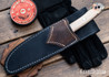 Lon Humphrey Knives: Archangel - 52100 Tool Steel - Box Elder Burl - Black Liners - LH04KJ062