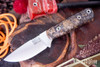 Bark River Knives: Bravo Necker - Cru-Wear - Black & Gold Maple Burl - Mosaic Pins
