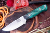 Bark River Knives: Bravo Necker - Cru-Wear - Black & Kelly Green Maple Burl - Mosaic Pins