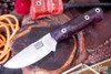 Bark River Knives: Bravo Necker - Cru-Wear - Deep Purple Maple Burl - Mosaic Pins