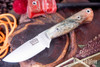 Bark River Knives: Bravo Necker - Cru-Wear - Green & Salmon Maple Burl - Mosaic Pins