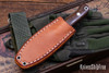 Bark River Knives: Bravo Necker - Cru-Wear - Green Canvas Micarta