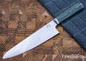 Ayama: Large Chef Knife - Green Herringbone G10 - Raindrop Damascus