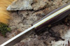 Bark River Knives: Gunny Hunter Z-Wear - Burgundy Canvas Micarta - Yellow Liners - Brass Pins