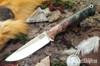 Bark River Knives: Gunny Hunter Z-Wear - Salmon & Teal Maple Burl - Mosaic Pins