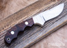 Alan Warren Custom Knives: #2618 Humpback Hunter - Ironwood Burl -  Red G10 Liners - Nickel Silver Bolsters - Silver Corby Riverts - Bronze pin Filework - CPM 154