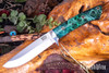 Bark River Knives: Wilderness 5 - CPM CruWear - Black & Emerald Maple Burl - Mosaic Pins